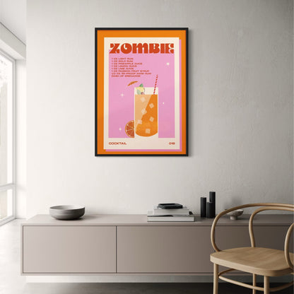 Vintage Zombie Cocktail | Retro Drink Illustration
