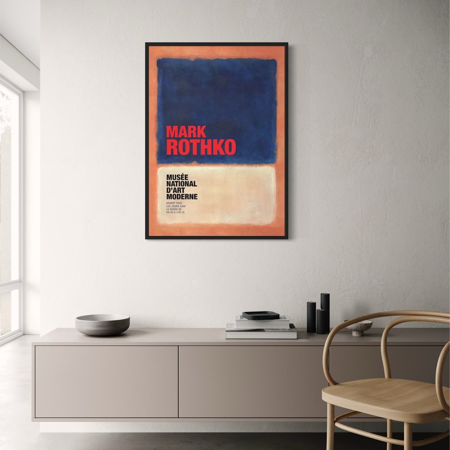 Mark Rothko | Blue & Cream on Orange Abstract