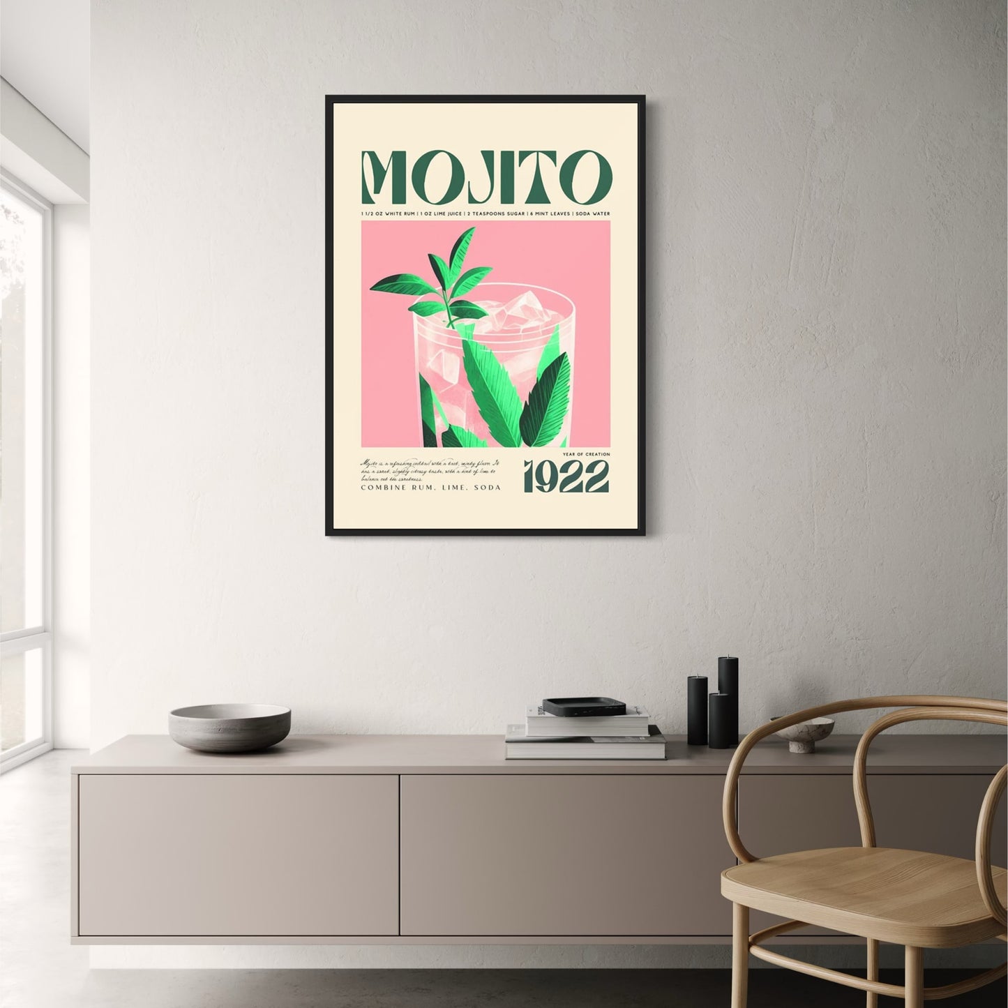 Mojito Cocktail 1922 | Vintage Bar Decor