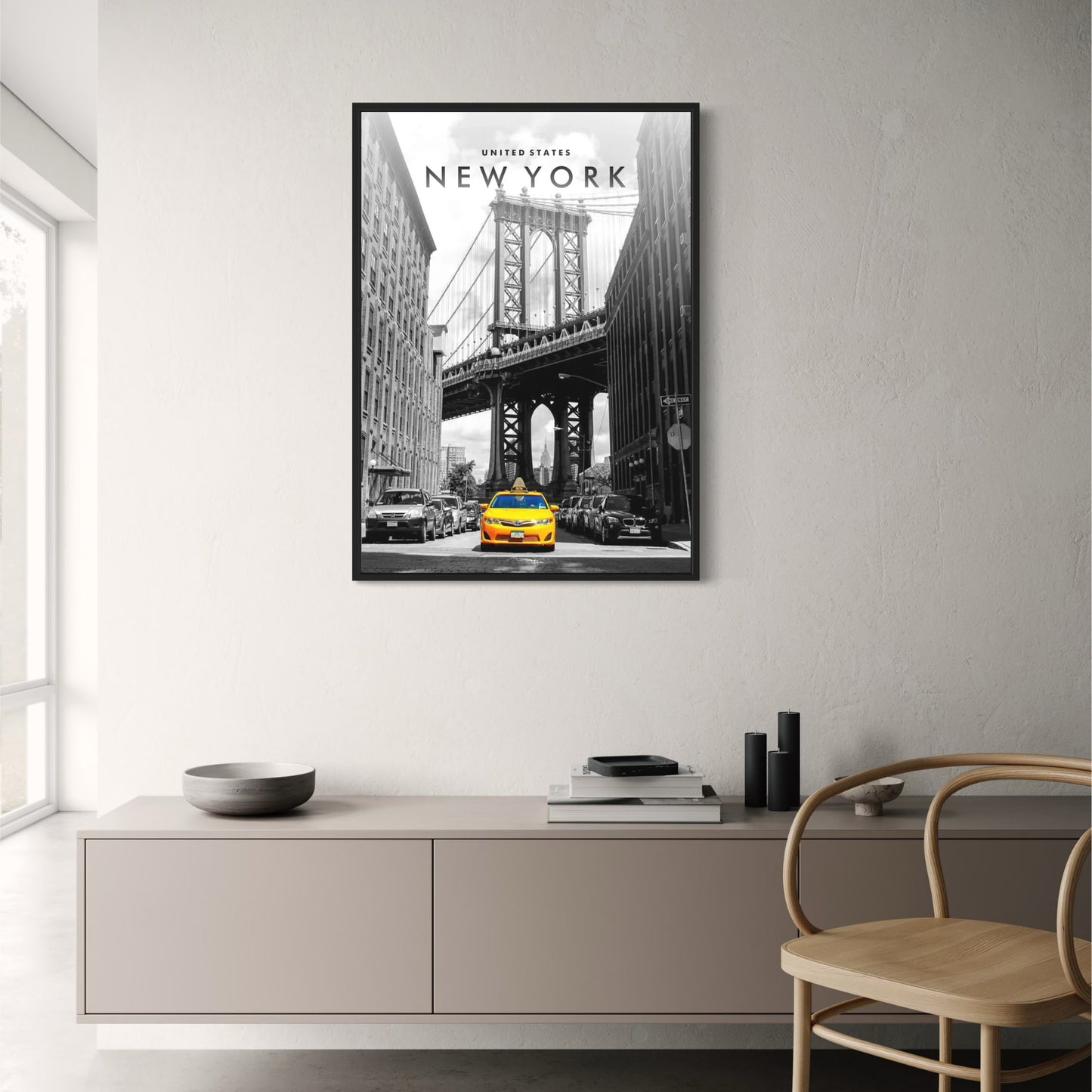 Yellow Taxi in Manhattan | NYC Urban Decor