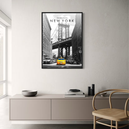 Yellow Taxi in Manhattan | NYC Urban Decor