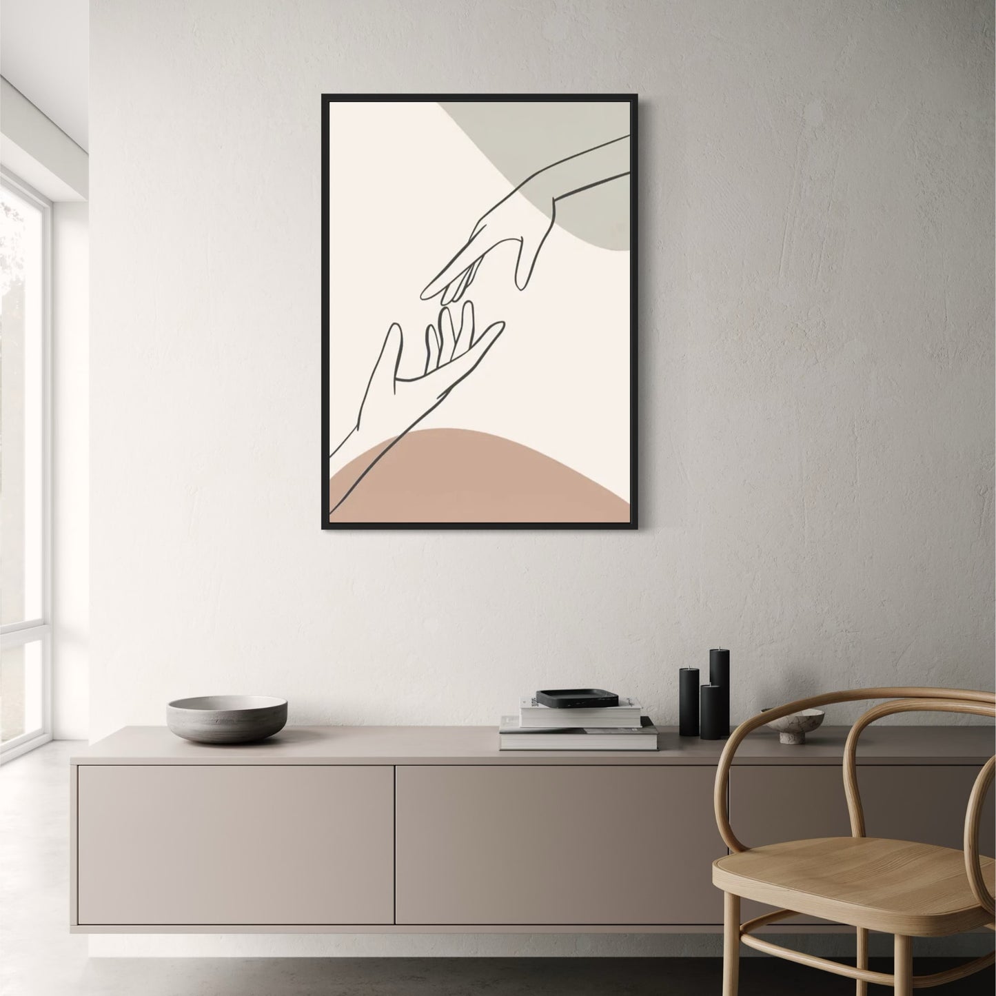Abstract Organic Shapes | Contemporary Art Poster | Home Decor Wall Art | Modern Geometric Design | Neutral Tones | Creative Artwork | Living Room | Bedroom Decor