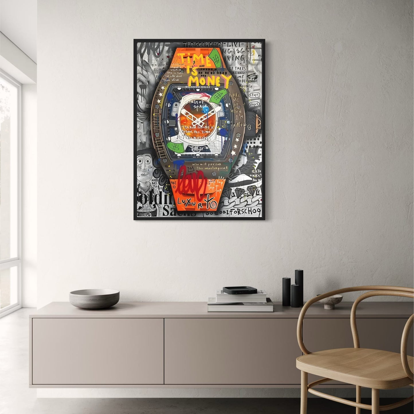 Graffiti Timepiece | Richard Mille Inspired | Modern Urban Decor