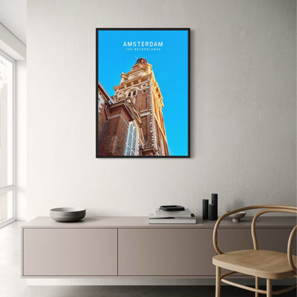 Amsterdam Westerkerk | Scenic European Architecture Poster | Western Church | Stunning Wall Art Decor