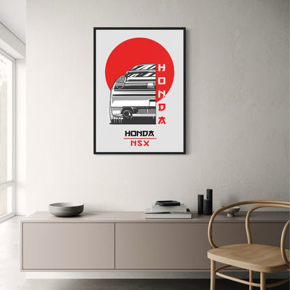 Honda NSX Poster | Japanese Car Artwork | Home & Garden Decor | Automotive Wall Art Print