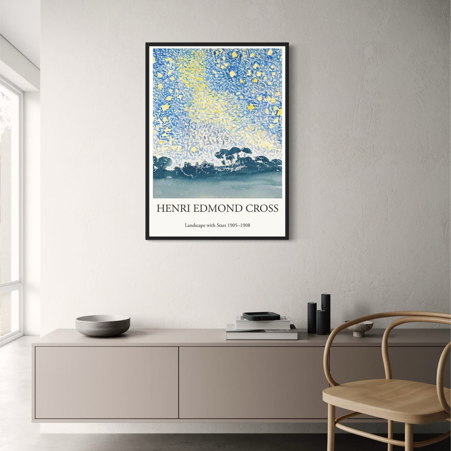 Henri Edmond Cross Poster | Landscape With Stars | Art Print | Home Decor | Wall Art