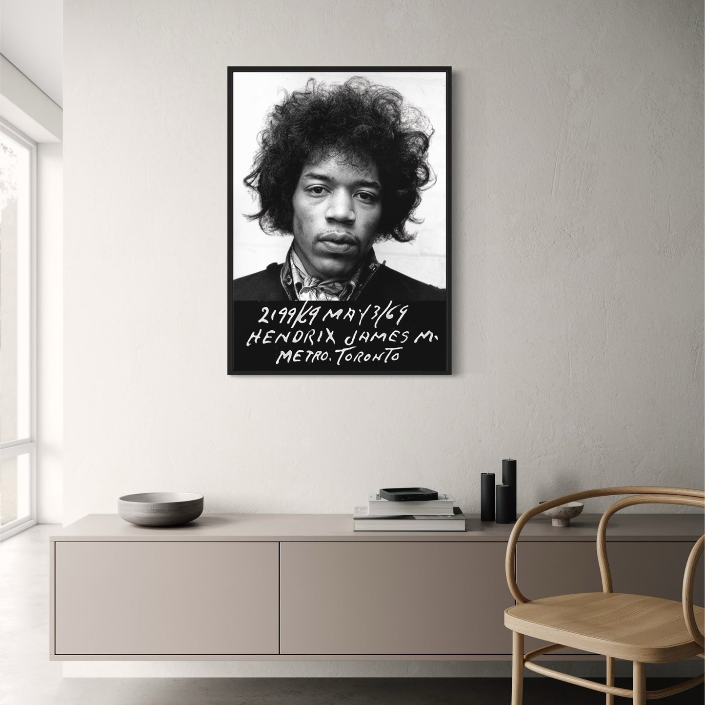 Jimi Hendrix Mugshot | Vintage Black & White