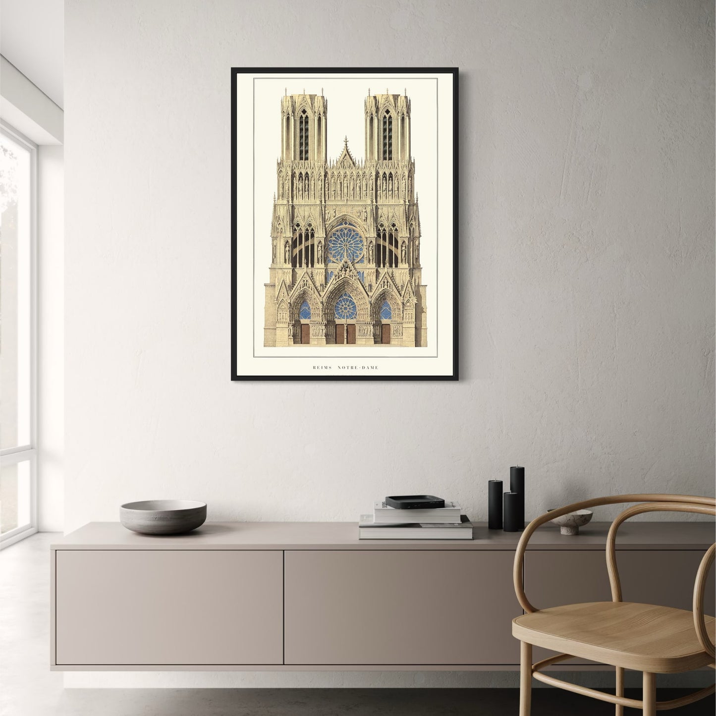 Reims Cathedral | Reims | France | Majestic Gothic Architecture | French Religious Architecture | Historical Building Posters