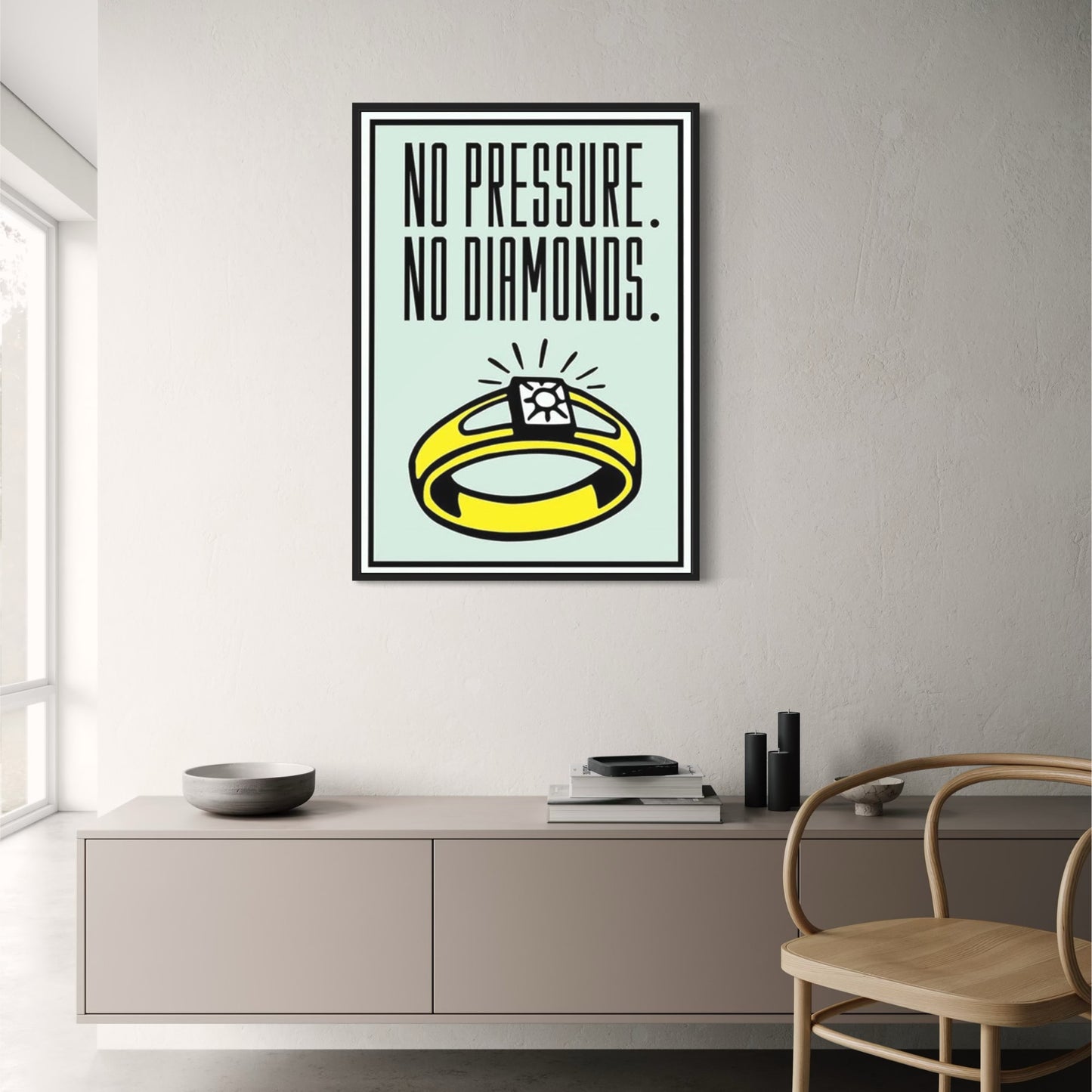 Monopoly Motivational Art | No Pressure No Diamonds