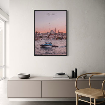 Sunset on the Golden Horn | Istanbul Poster | Constantinople Skyline | Turkey Evening Glow | Historic Waterfront View | Turkish Cityscape