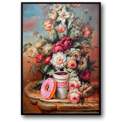 Renaissance Floral Poster | Vibrant Roses & Lilies | Pink Donuts