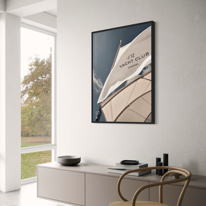 Chanel Yacht Club Poster | Sailing Beyond Time | J12 Elegance Print | Luxury Nautical Decor | Precision Freedom Art Print