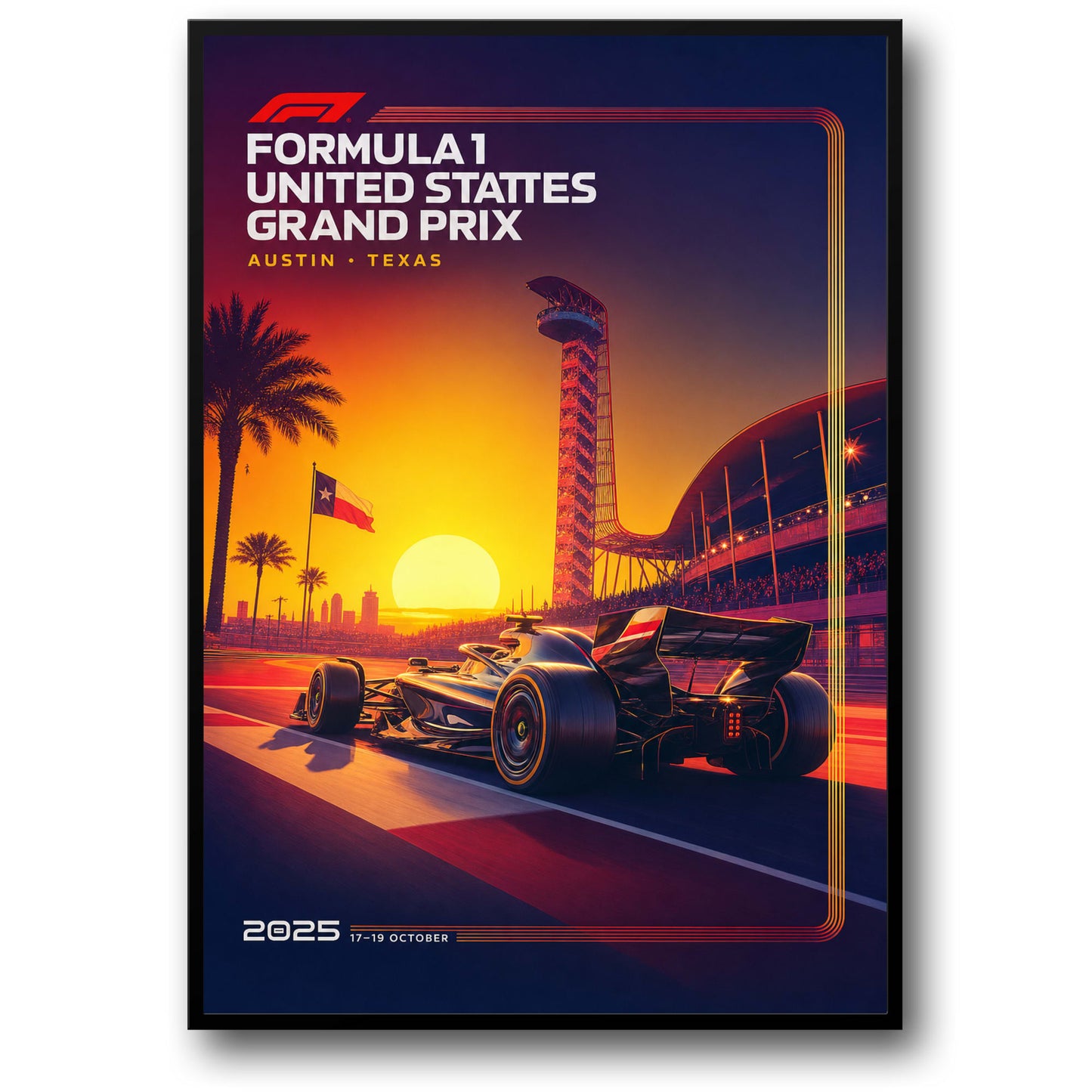 Formula 1 United States Grand Prix 2025 Poster | Austin Texas Racing Art | F1 Fans Decor Print