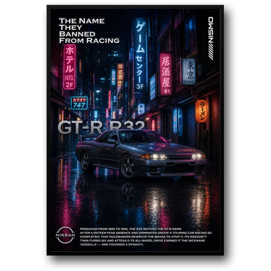 Nissan GT-R R32 | Iconic Racing Heritage | Night Cityscape Art