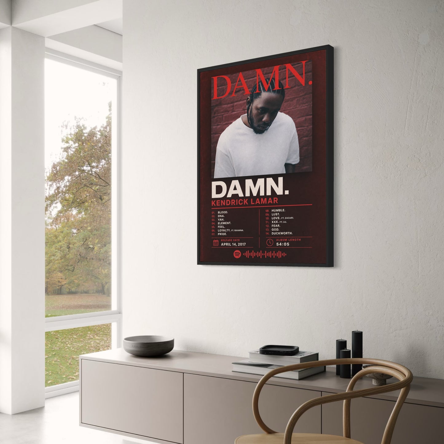 Kendrick Lamar DAMN Album Art Poster | Music Wall Decor Print | Iconic Hip Hop Artwork for Fans and Collectors | High Quality Music Print
