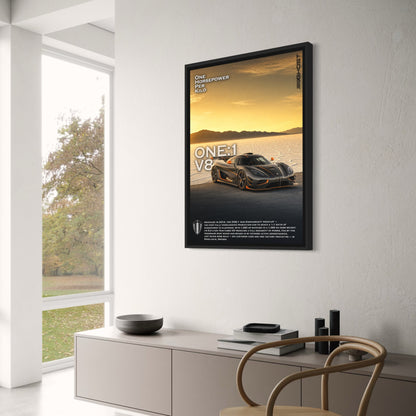 Koenigsegg One:1 Hypercar Poster | Supercar Print | Automotive Wall Art | V8 Engine Power | High Performance Car Decor | Exclusive Limited Edition Print | Automotive Enthusiasts Poster