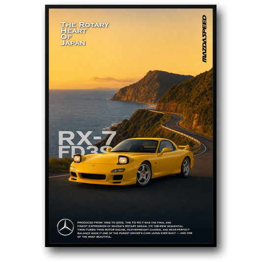Mazda RX-7 FD3S Yellow | Iconic Japanese Sports Car | Scenic Road