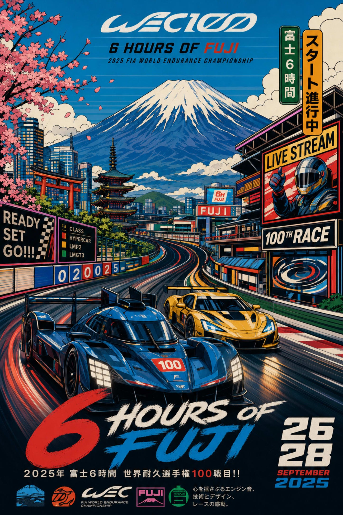 6 Hours of Fuji Race Poster | 2025 FIA World Endurance Championship Artwork | Motorsport Car Print | Fuji Circuit Decor
