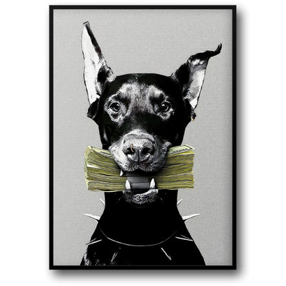 Fierce Doberman | Urban Minimalist Gray