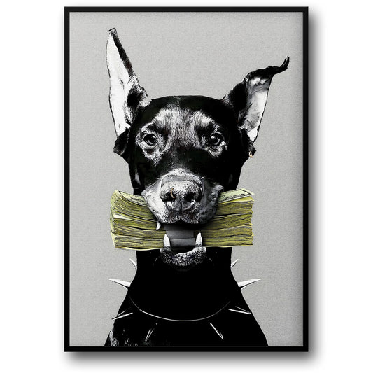 Fierce Doberman | Urban Minimalist Gray