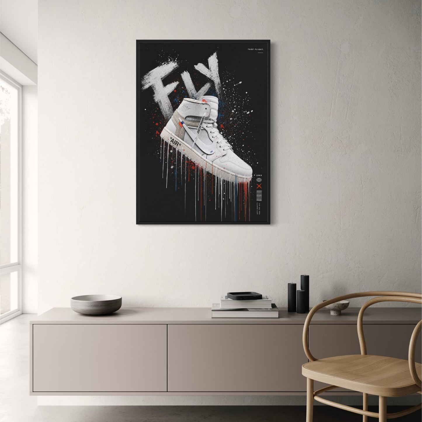 High Top Sneaker Art | Streetwear Graffiti Vibes | FLY Urban Style Print Poster for Wall Decor