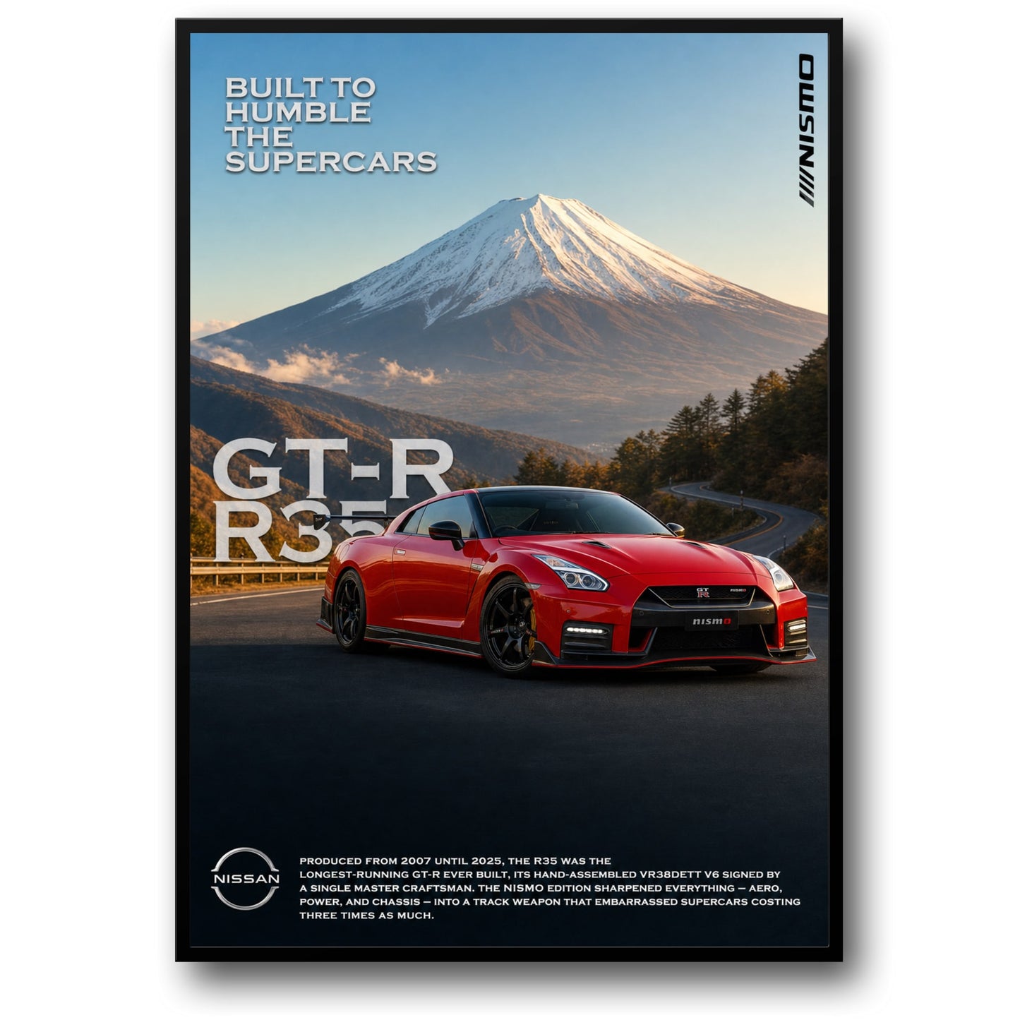 Nissan GT-R R35 Nismo | Legendary Supercar Poster Print | Iconic Sports Car Art for Home or Office Decor