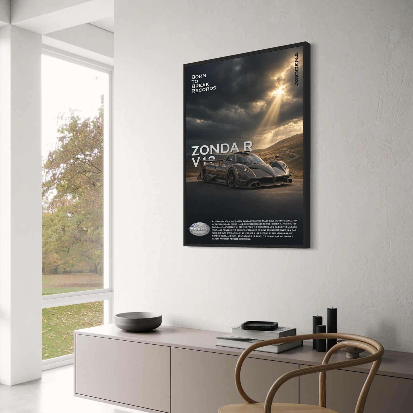 Pagani Zonda R V12 | Luxury Car Art | Born to Break Records | Wall Decor Poster | High-Performance Sports Car Print