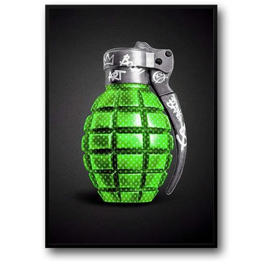 Green Grenade | Street Art Graffiti | Modern Urban Decor