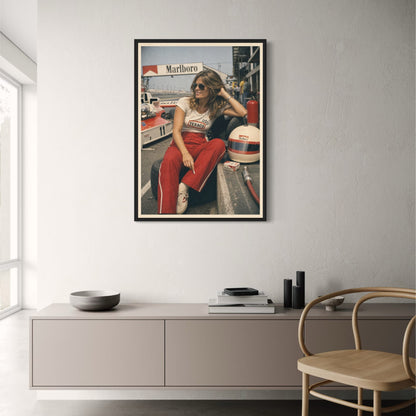 Vintage Racing Enthusiast Style | Retro Motorsport Scene | Classic Trackside Look | Wall Art Print Poster