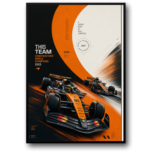 2025 Racing Team World Champions Legacy | High-Speed Art Print | Motorsport Heritage Wall Poster