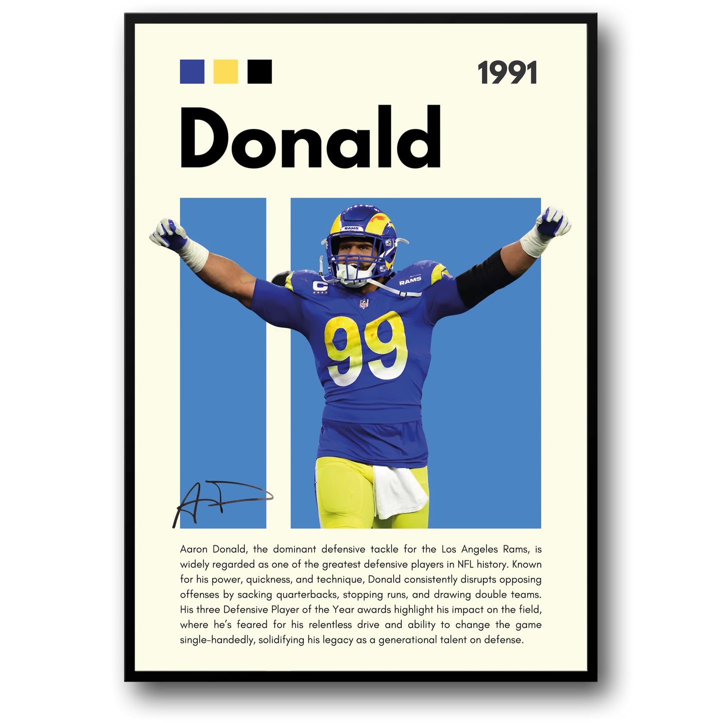Aaron Donald | Los Angeles Rams | Blue & Yellow