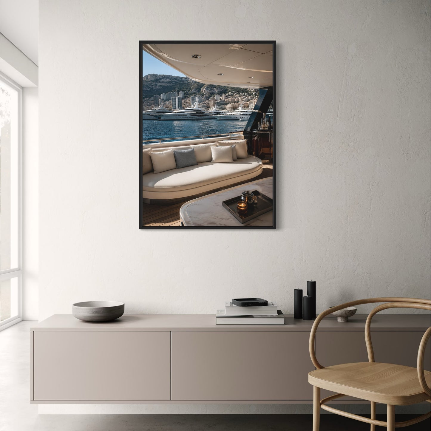 Luxury Yacht Seascape | Nautical Theme Decor
