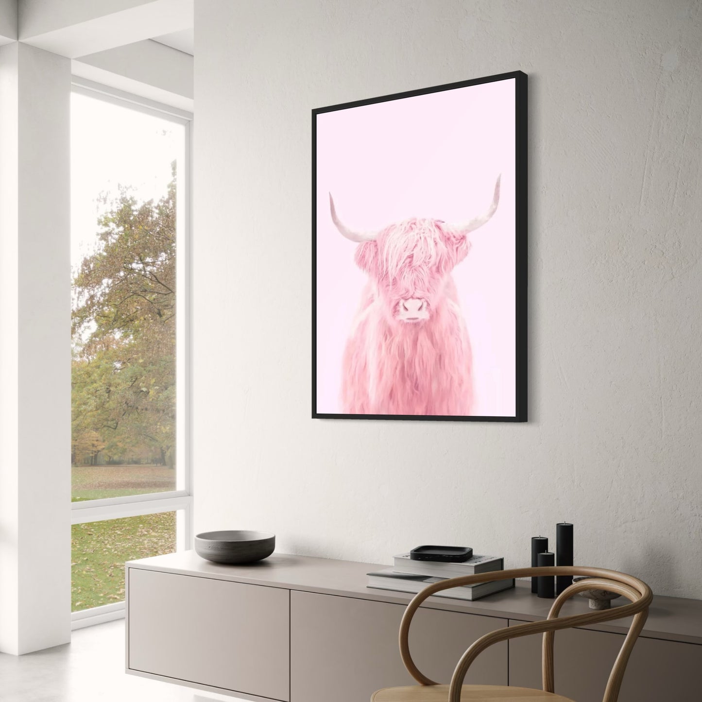 Pink Highland Cow | Fantastical Creatures Art