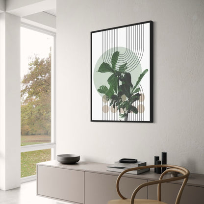 Modern Botanical Harmony Poster | Linear Nature Design | Elegant Wall Art | Home Decor