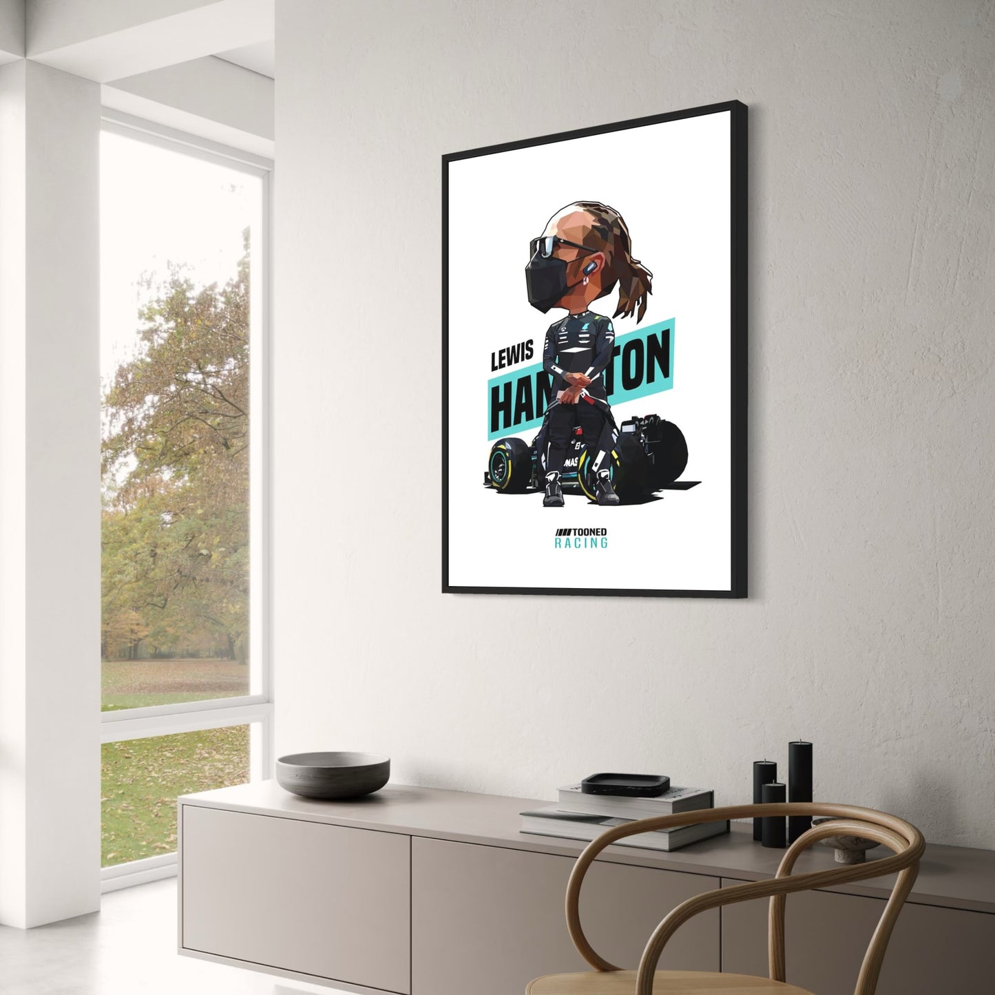 Cartoon Lewis Hamilton Helmet | F1 Racing Art