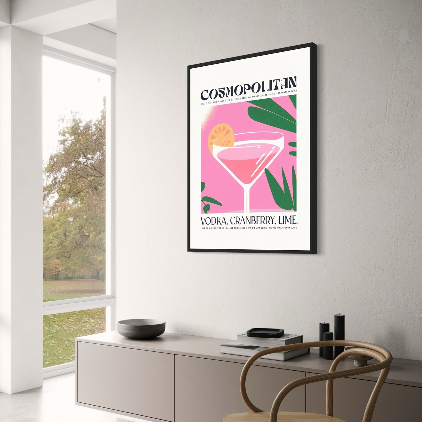 Vodka Cranberry Lime | Modern Drink Illustration