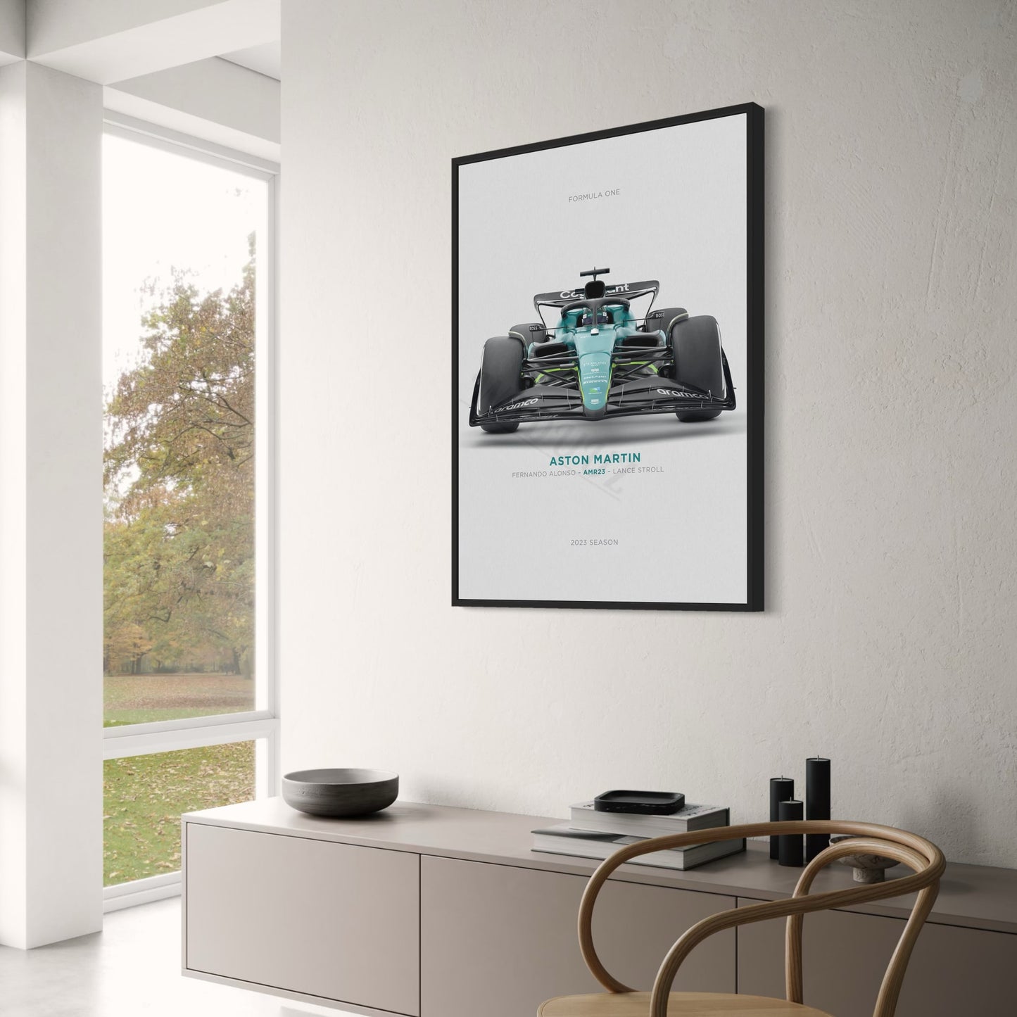 Aston Martin Poster | Fernando Alonso & Lance Stroll | AMR23 Formula 1 Racing | High-Speed Precision Artwork