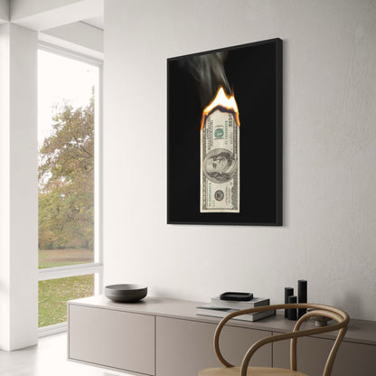 Burning Hundred Dollar Bill Art
