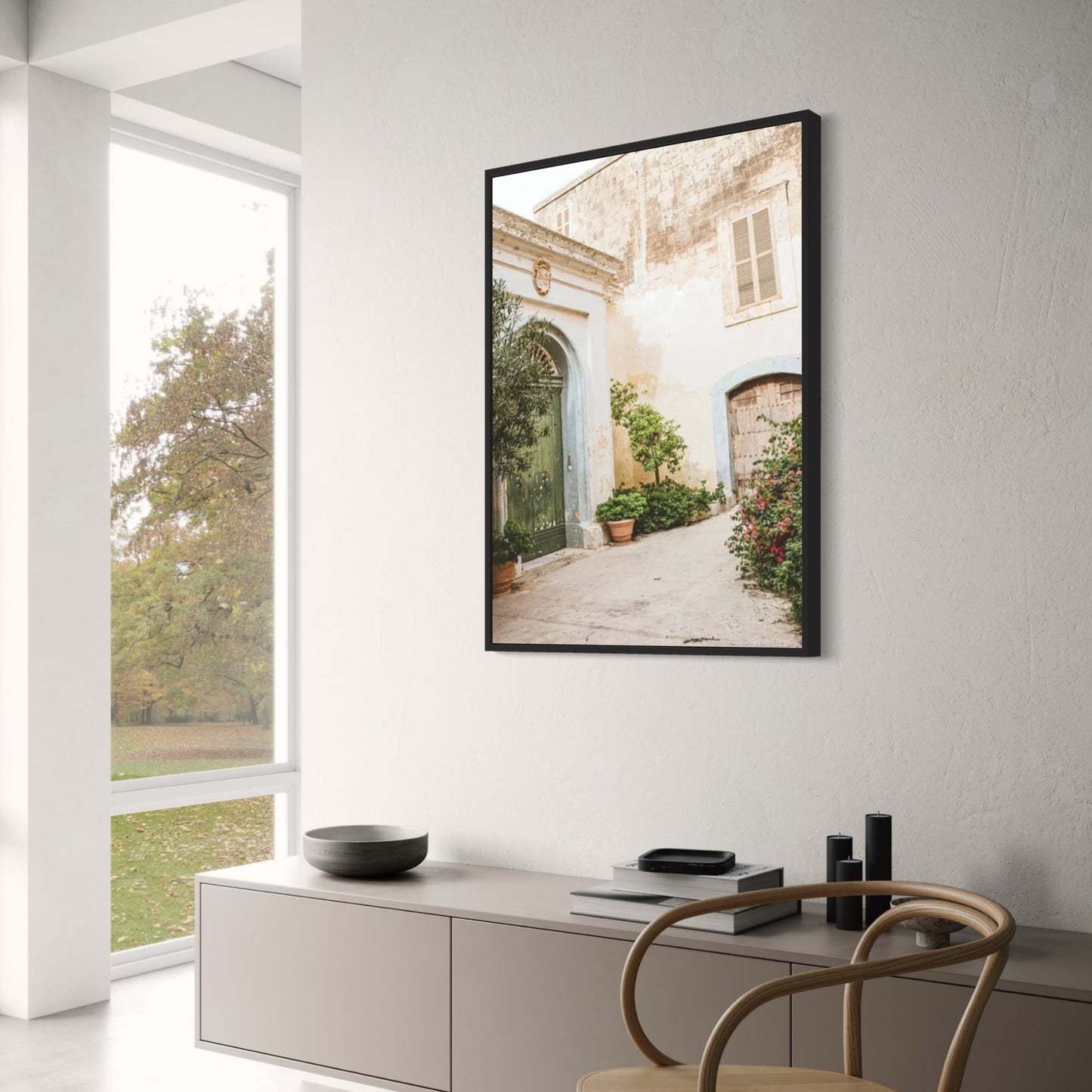 Arches & Leaves Poster | Tranquil Architectural Design | Elegant Home Decor Wall Art | Nature-Inspired | Premium Quality Print