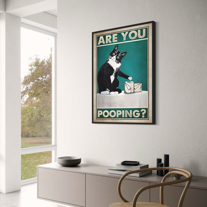 Funny Black Cat | Retro Newspaper Art