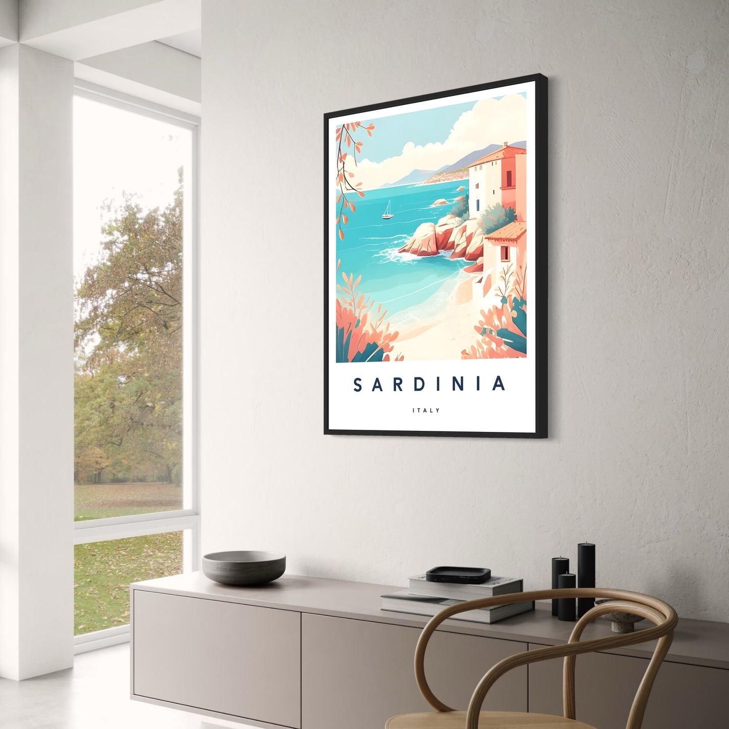 Retro Sardinia Cityscape | Vintage Italy