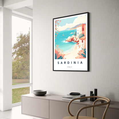 Retro Sardinia Cityscape | Vintage Italy