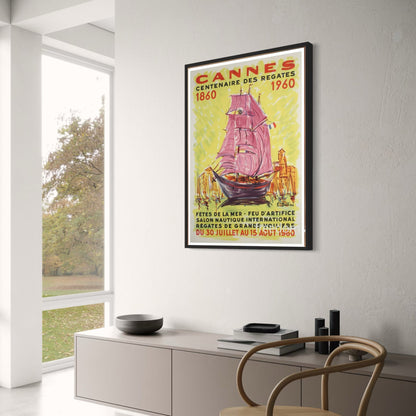 Icons of the Sea | Cannes Poster | Nautical Wall Art | Coastal Decor | Sea Life Illustration | Ocean Theme Artwork | Contemporary Print | Art for Home & Garden Decor