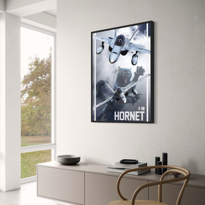 Aviation Art Poster | F-18 Hornet Fighter Jets | Dramatic Sky Scene | Panther Detail | Poster Print