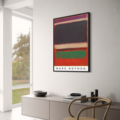 Mark Rothko | Abstract Art | Magenta, Black & Green on Orange