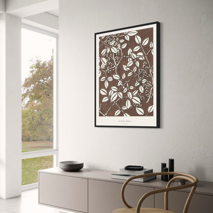 Bijutsu Sekai | Leaf Pattern | Ukiyo-e Style Poster | Japanese Art Print | Wall Decor