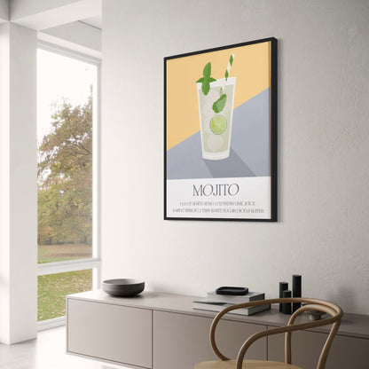Mojito Cocktail Recipe | Wall Art Decor Poster | Home & Garden Decorative Artwork