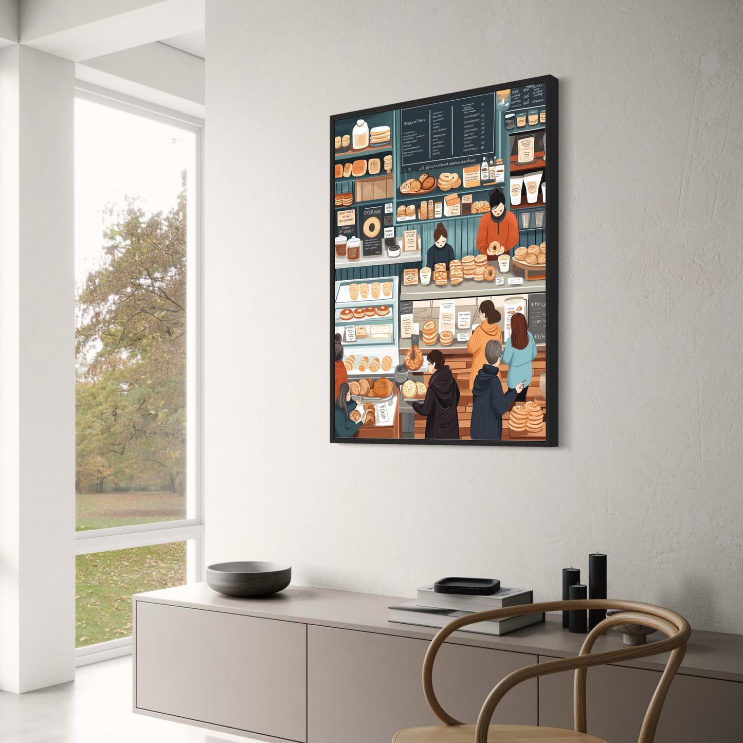 Artisan Bakery Illustration | Warm-Toned Breads & Pastries