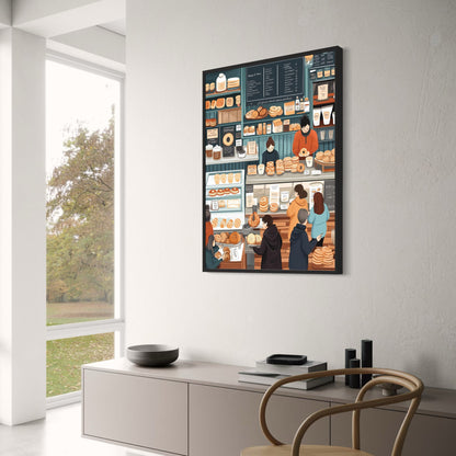 Artisan Bakery Illustration | Warm-Toned Breads & Pastries