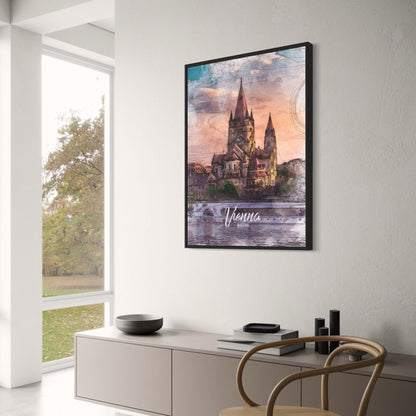 St. Francis of Assisi Church | Vienna | Austria | Neo-Gothic Religious Architecture | Austrian Landmark Churches | European Architecture Posters